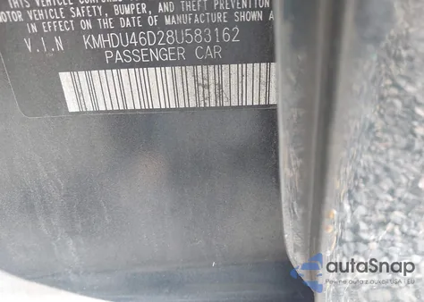 2008 Hyundai Elantra Gls/Se from USA, damaged, VIN KMHDU46D28U583162